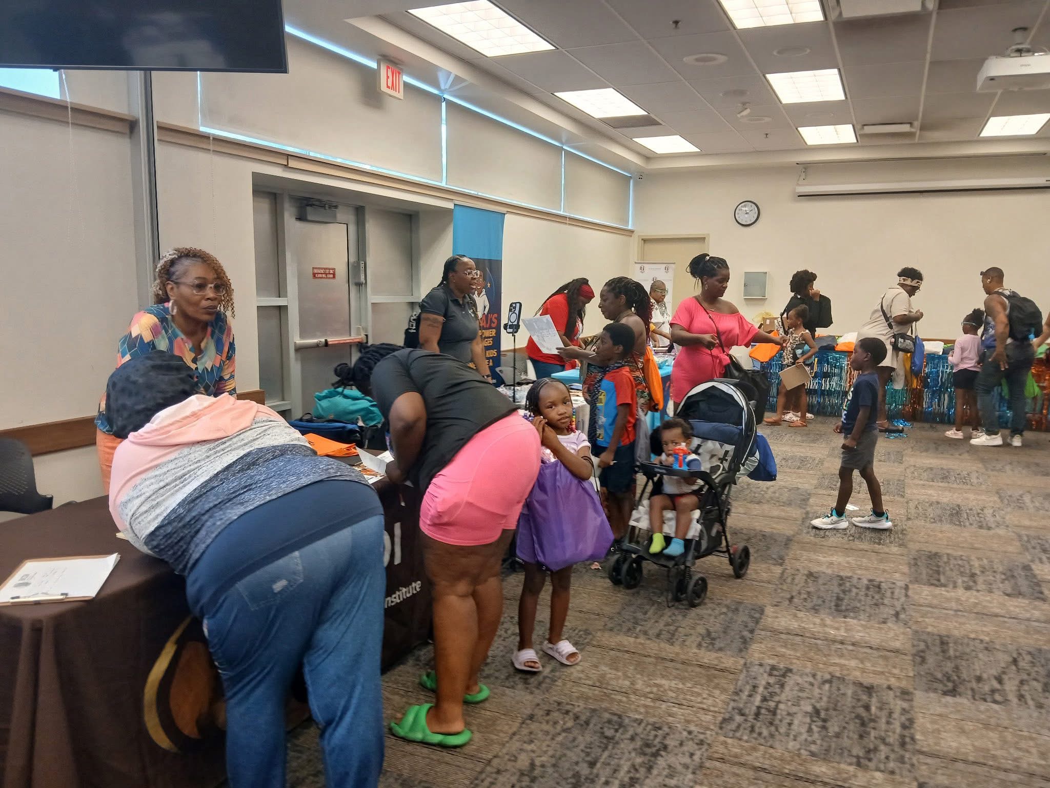 Families at the resource fair